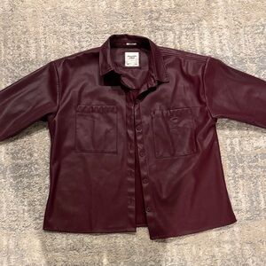 Abercrombie & Fitch Burgundy Leather Jacket